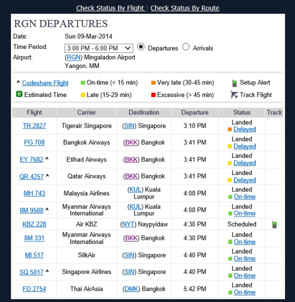 ヤンゴン空港ウェブサイトを眺めて思う